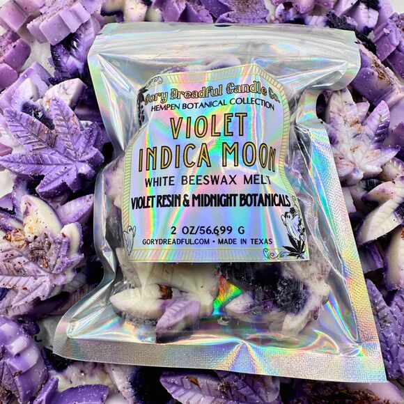 Gory Dreadful Candle Co Other - Violet Indica Moon – Violet Resin & Midnight Botanicals Scent Beeswax Melts